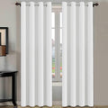 White Blackout Curtains 96 in Long Grommet Panels - Light Blocking
