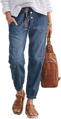 Flamingals Straight Leg Button Fly Jeans for Women - Comfortable suit
