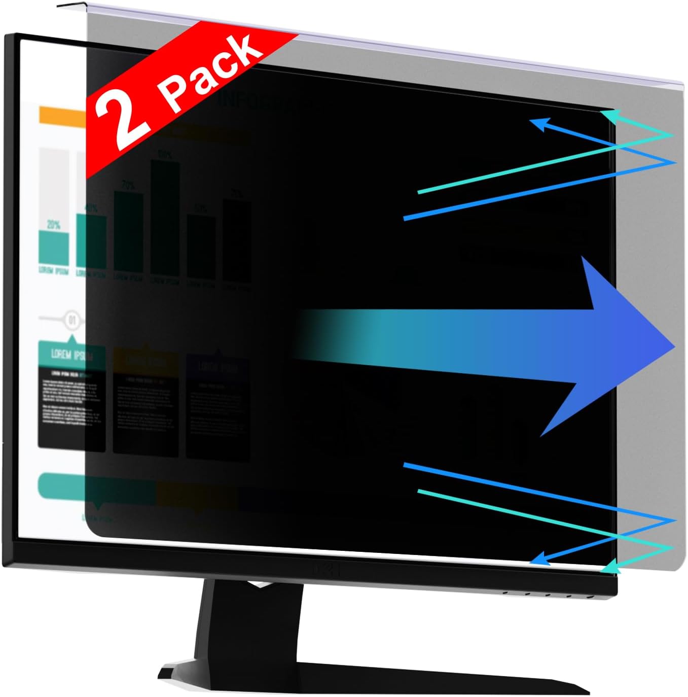 2 Pack 22 Inch Privacy Screen Protector for Widescreen Monitors