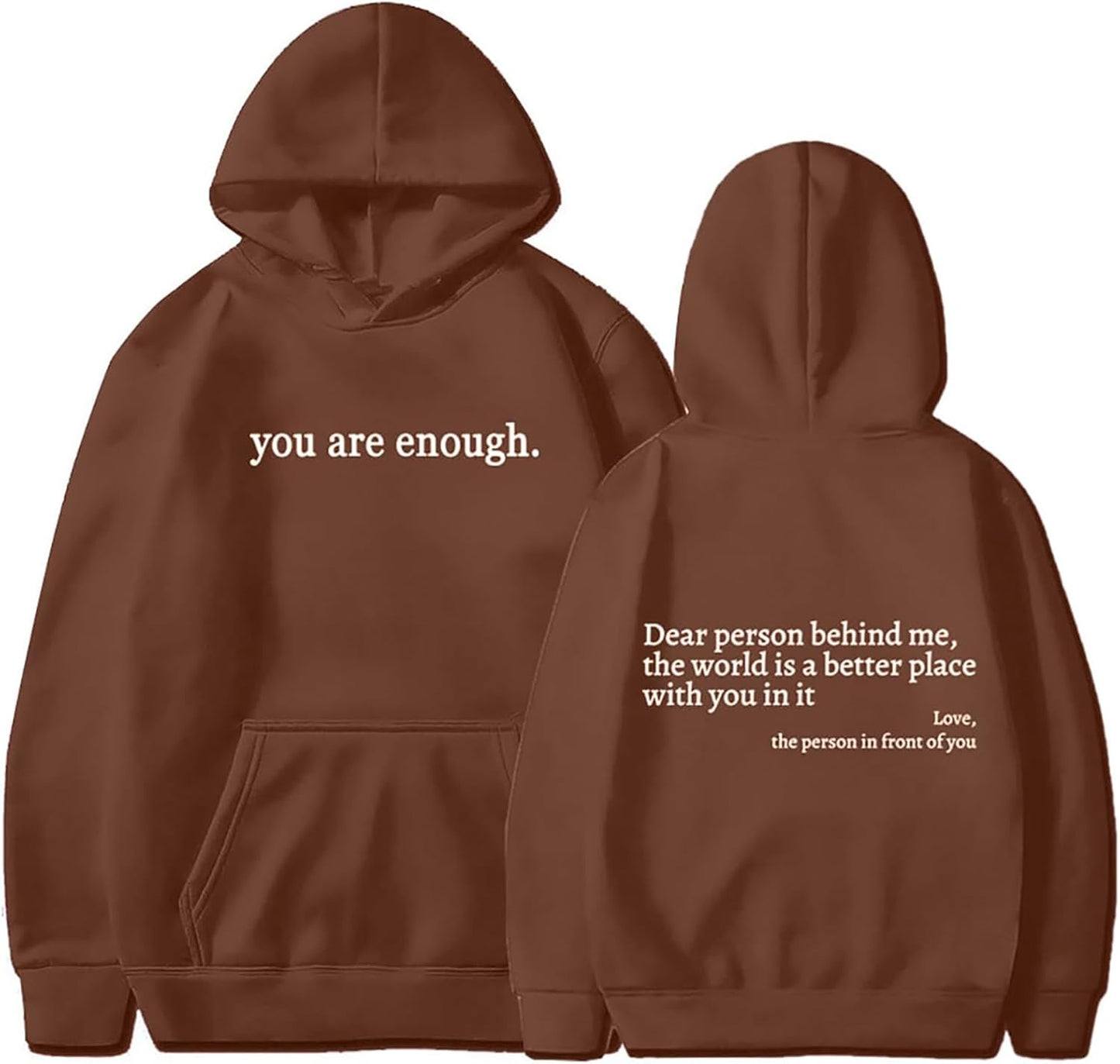 You are Enough Hoodie - Unisex Pocket Sweatshirt