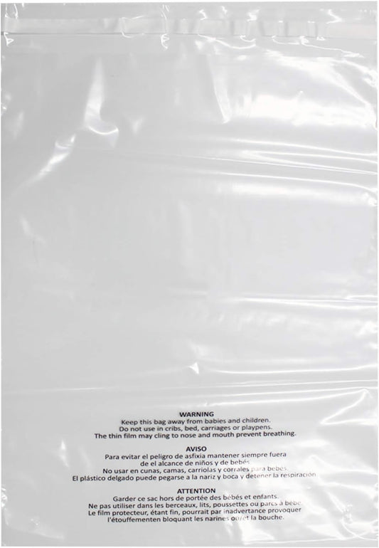 1000 Count 9x12 Inch Self Seal Clear Poly Bags for Packaging