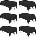 Black Tablecloths for 6 ft Rectangle Tables 60 x 102 in - 6 Pack