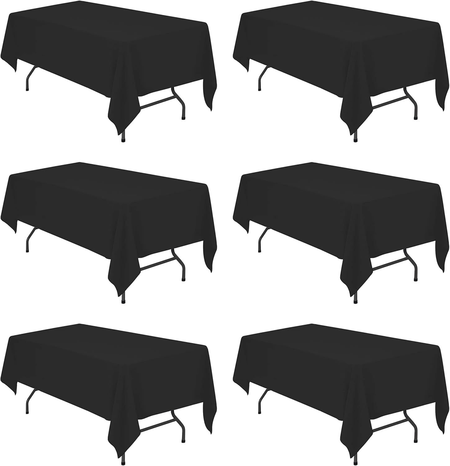 Premium 6 Pack Black Tablecloths for 6 Foot Rectangle Tables