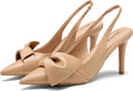 Women's Slingback Heels with Bow Pointed Toe Pumps - 3.3in Elegance