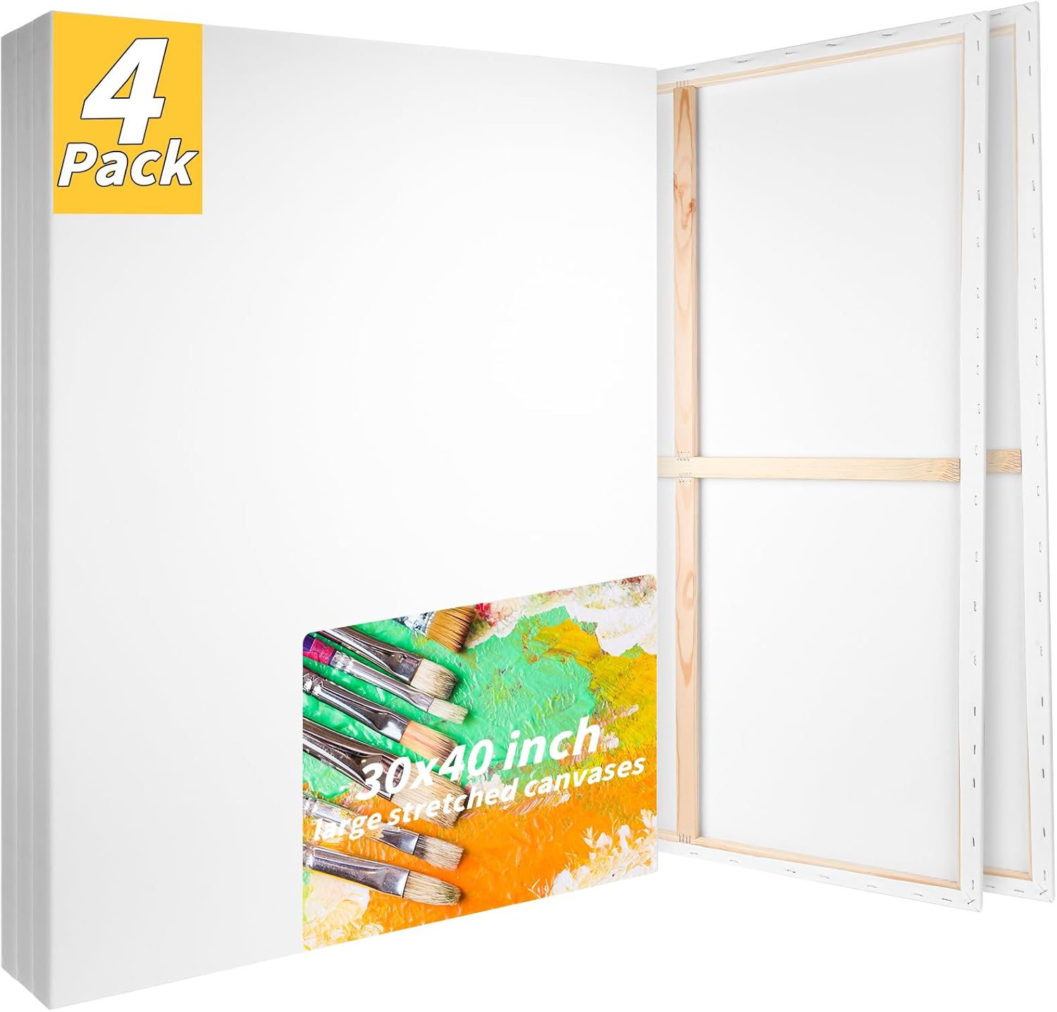 Pre Stretched Canvases for Painting 30x40 - 4 Pack Quality