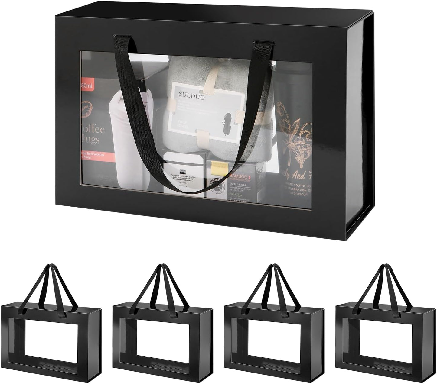 Large Black Clear Gift Boxes with Windows for Any Occasion