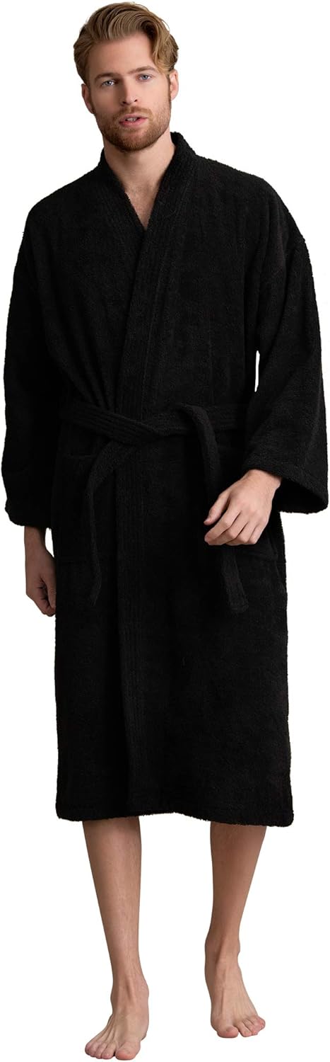 Soft Touch Linen Men's Robe: Turkish Terry Bathrobe Comfort