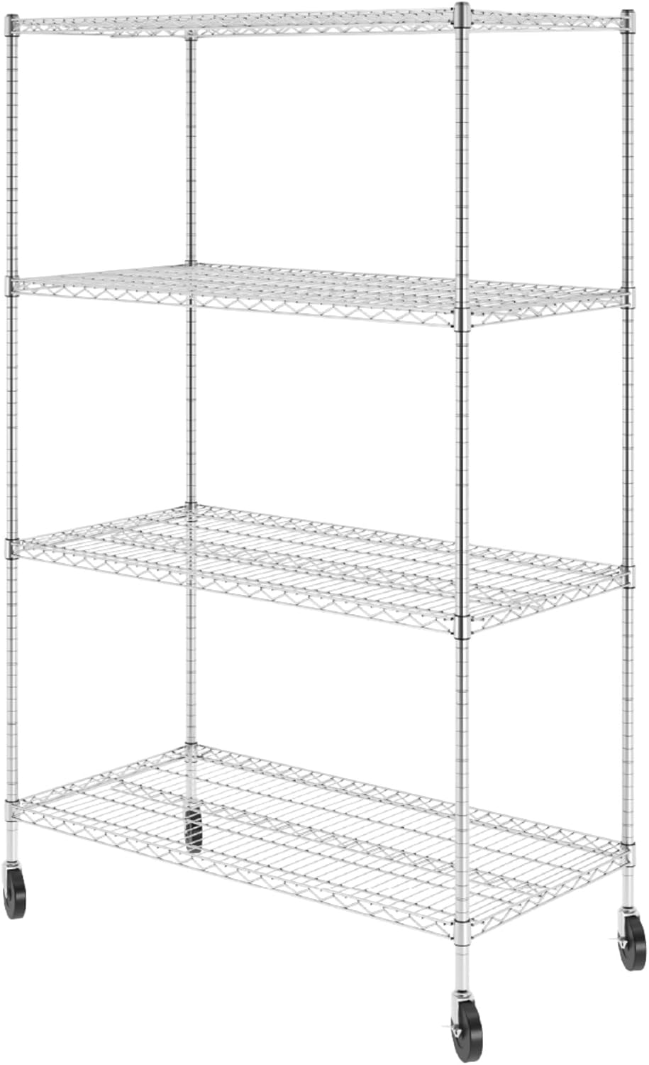 SafeRacks Heavy Duty Steel Wire Storage Shelves with Wheels