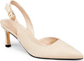 Womens Slingback Heels Low Kitten Pumps Pointed Toe (Style ZKG2)