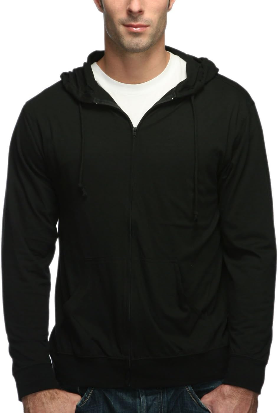 Cottonhood Lightweight Jersey Zip Hoodie for Men - Soft & Casual