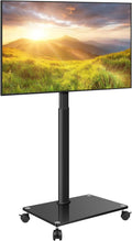 Mobile TV Stand Rolling TV Cart for 27 to 65 in - Height Adjustable