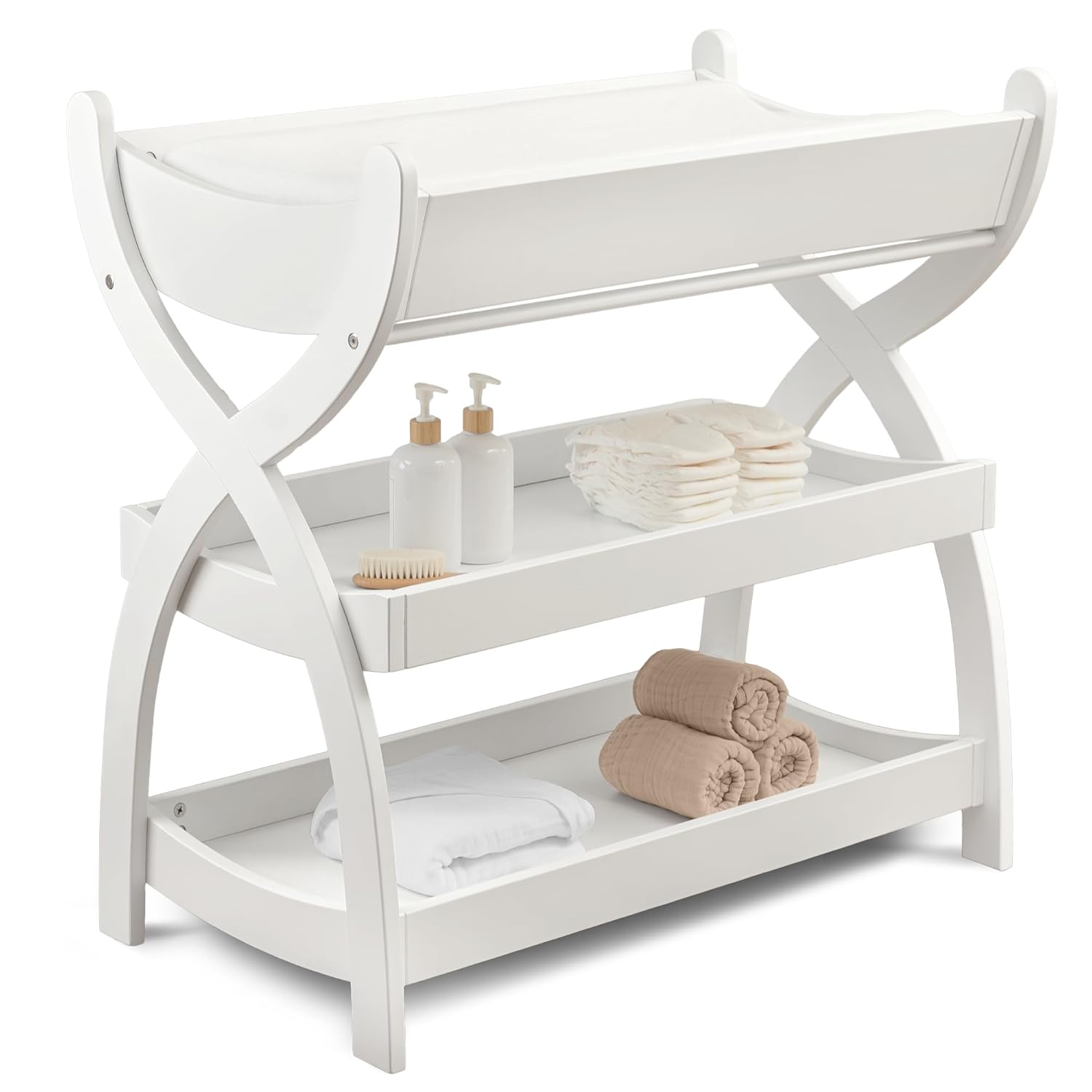 Comfy Cubs Baby Changing Table with Timeless Design and Storage