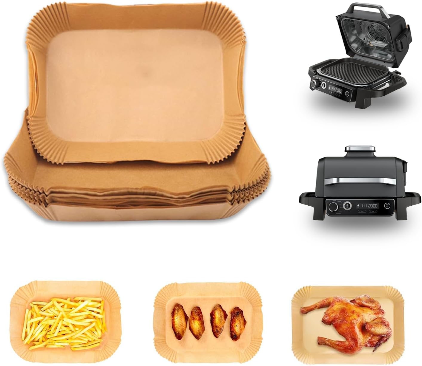 50 Non-Stick Air Fryer Liners for Ninja Grill
