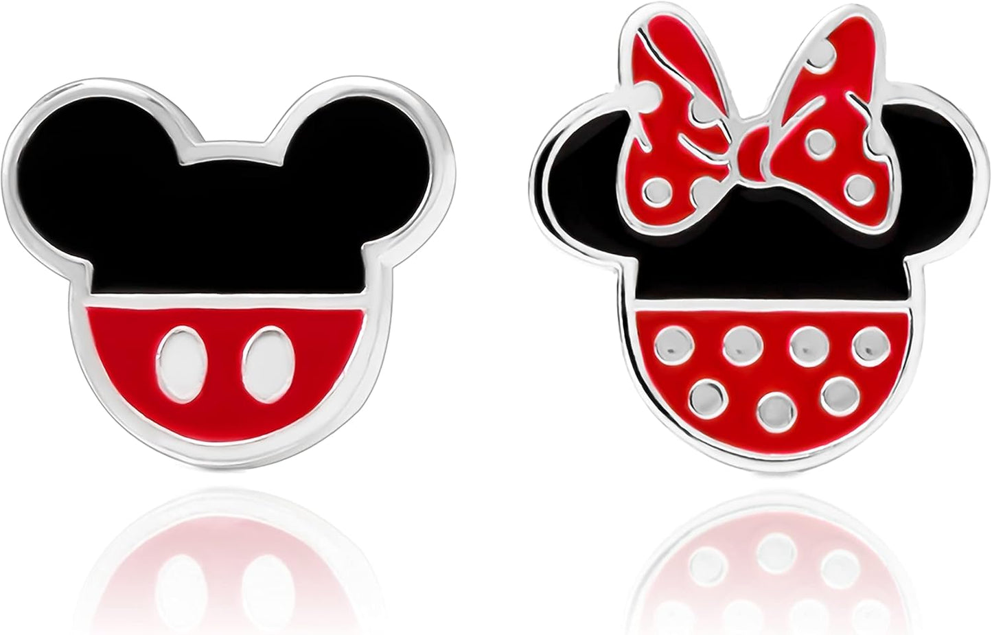 Mickey & Minnie Mismatched Studs - Silver Plated Disney Magic
