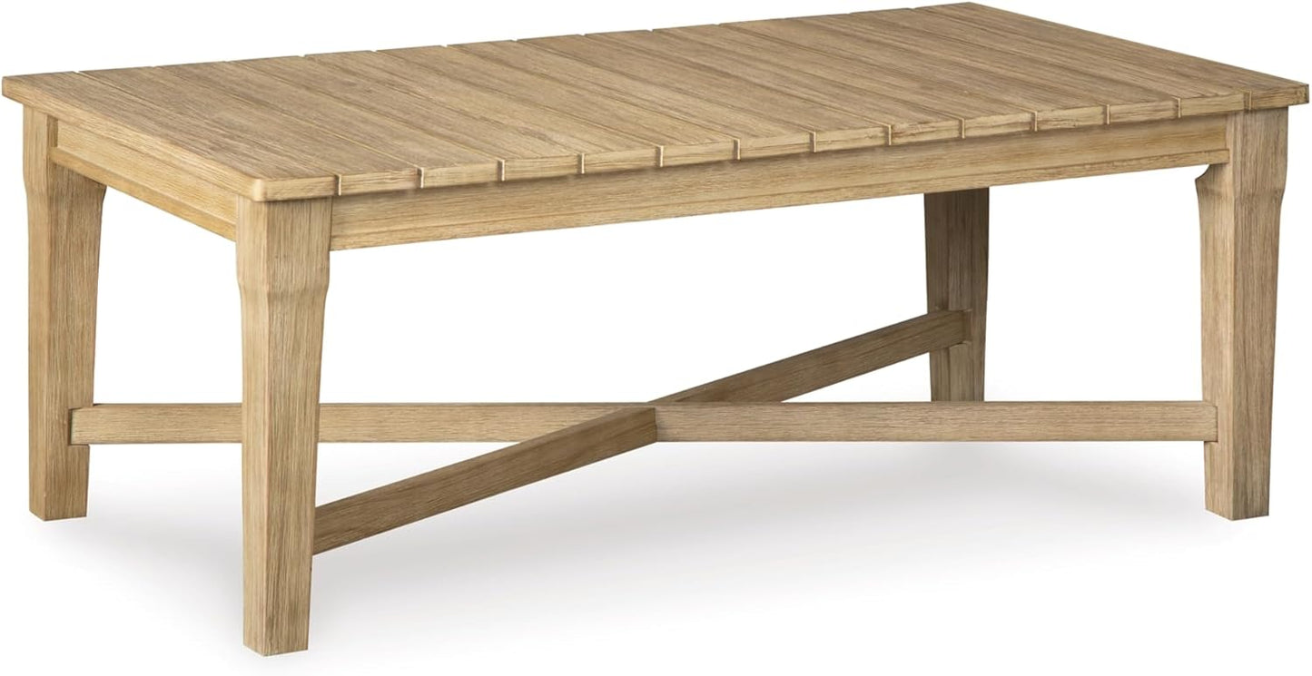 Outdoor Eucalyptus Coffee Table for Stylish Patio Relaxation