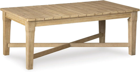 Outdoor Eucalyptus Coffee Table for Stylish Patio Relaxation