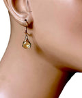 14k Gold Natural Citrine Earrings - Elegant November Birthstone Gift