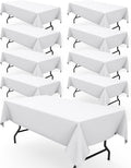 Rectangle Tablecloth 60 in x 102 in White - 9 Pack Reusable Polyester
