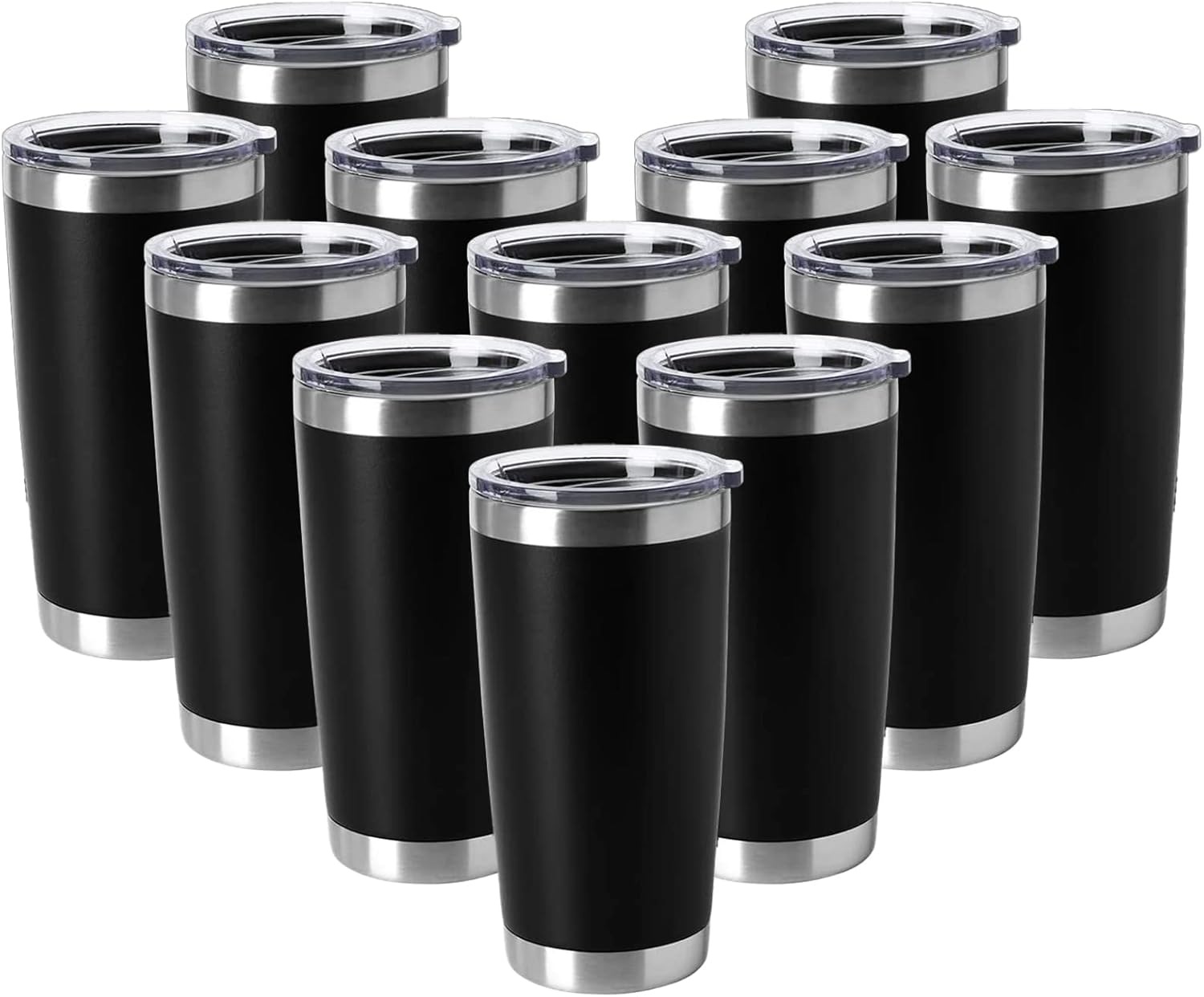 20oz Stainless Steel Tumblers for Hot and Cold Drinks - 12 Pack