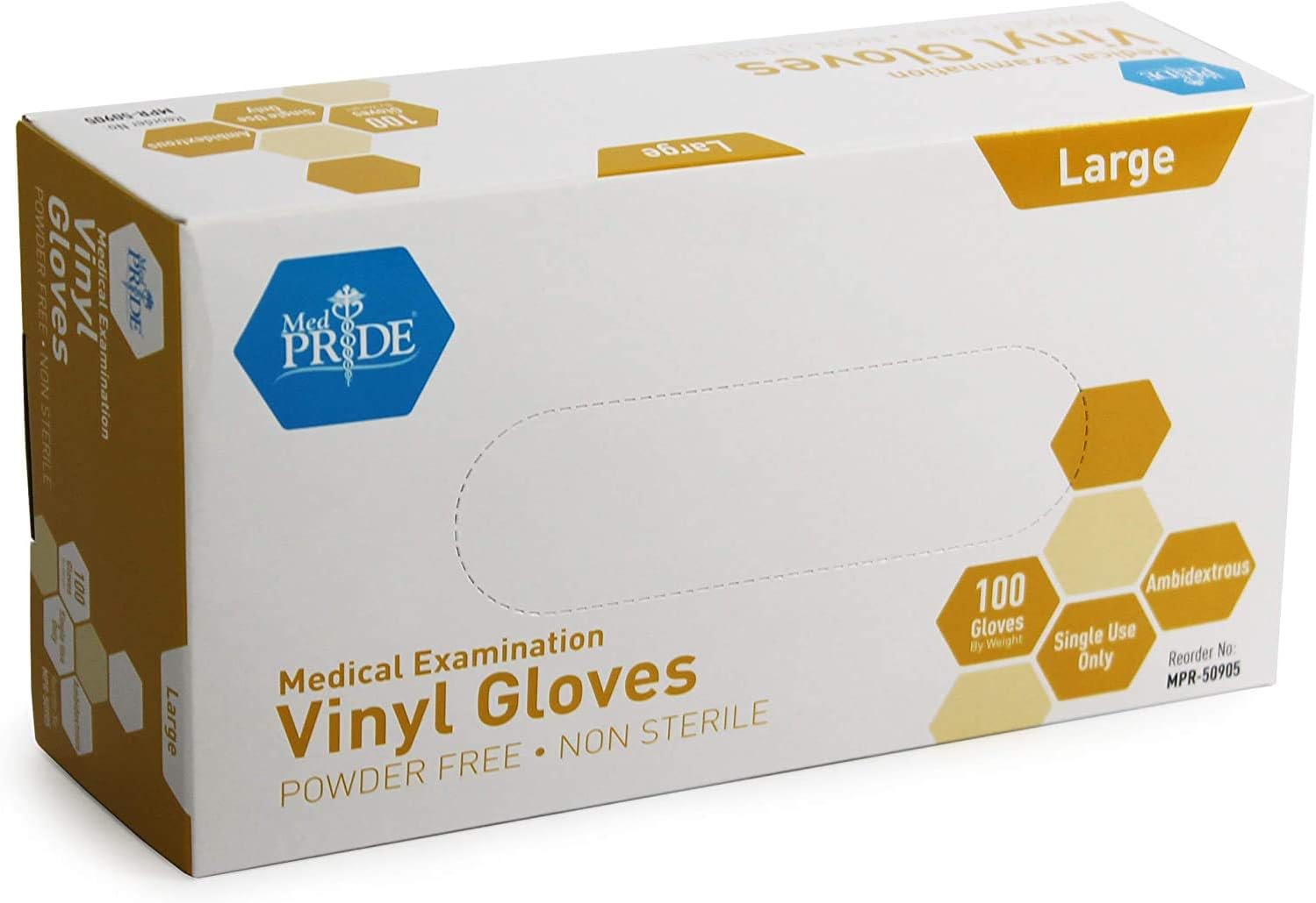 MedPride Large Vinyl Exam Gloves: Powder-Free Protection