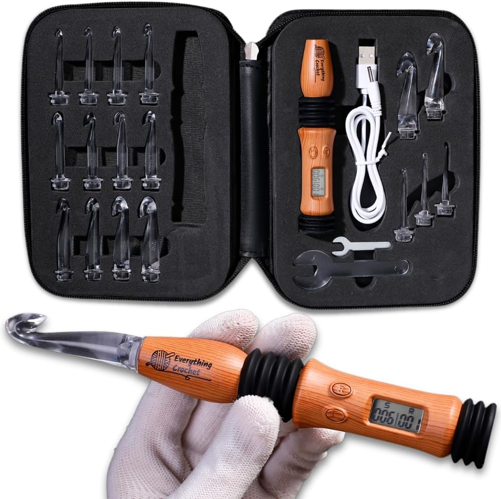 Everything Crochet Vintage Counting Crochet Hook Set with Light