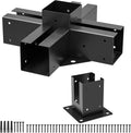 4x4 Pergola Brackets Kit 5-Way Corner Brackets - Sturdy Powder-Coated