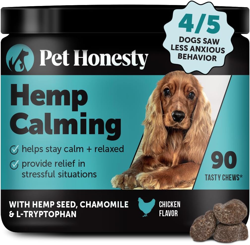 Natural Hemp Calming Chews for Dogs - Stress Relief Supplement