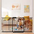 Extra Wide Baby Gate Black 62-67 in Pressure Mounted Auto Close