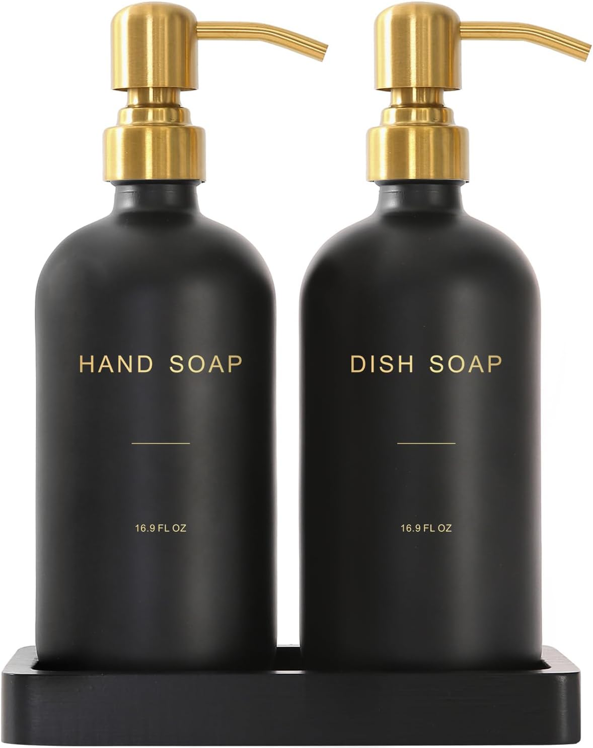 Black Soap Dispenser for Kitchen Sink with Stainless Steel Pump