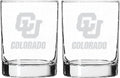 Colorado Buffaloes 2-Sided Etched Satin Finish Rock Glass Set