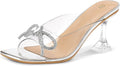 Clear Heeled Sandals for Women - Transparent Triangle 3in Stiletto