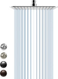 10 in Large Square Stainless Steel Rainfall Shower Head - High