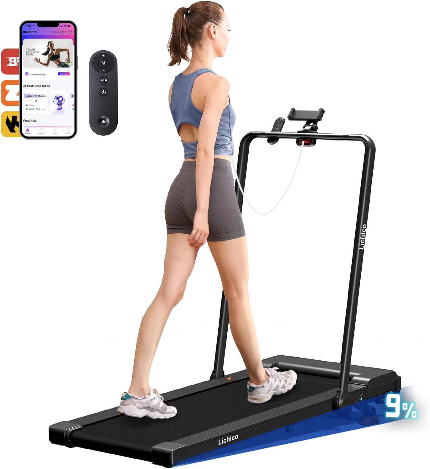 Lichico Under Desk TreadmillQuiet MotorRemote Control