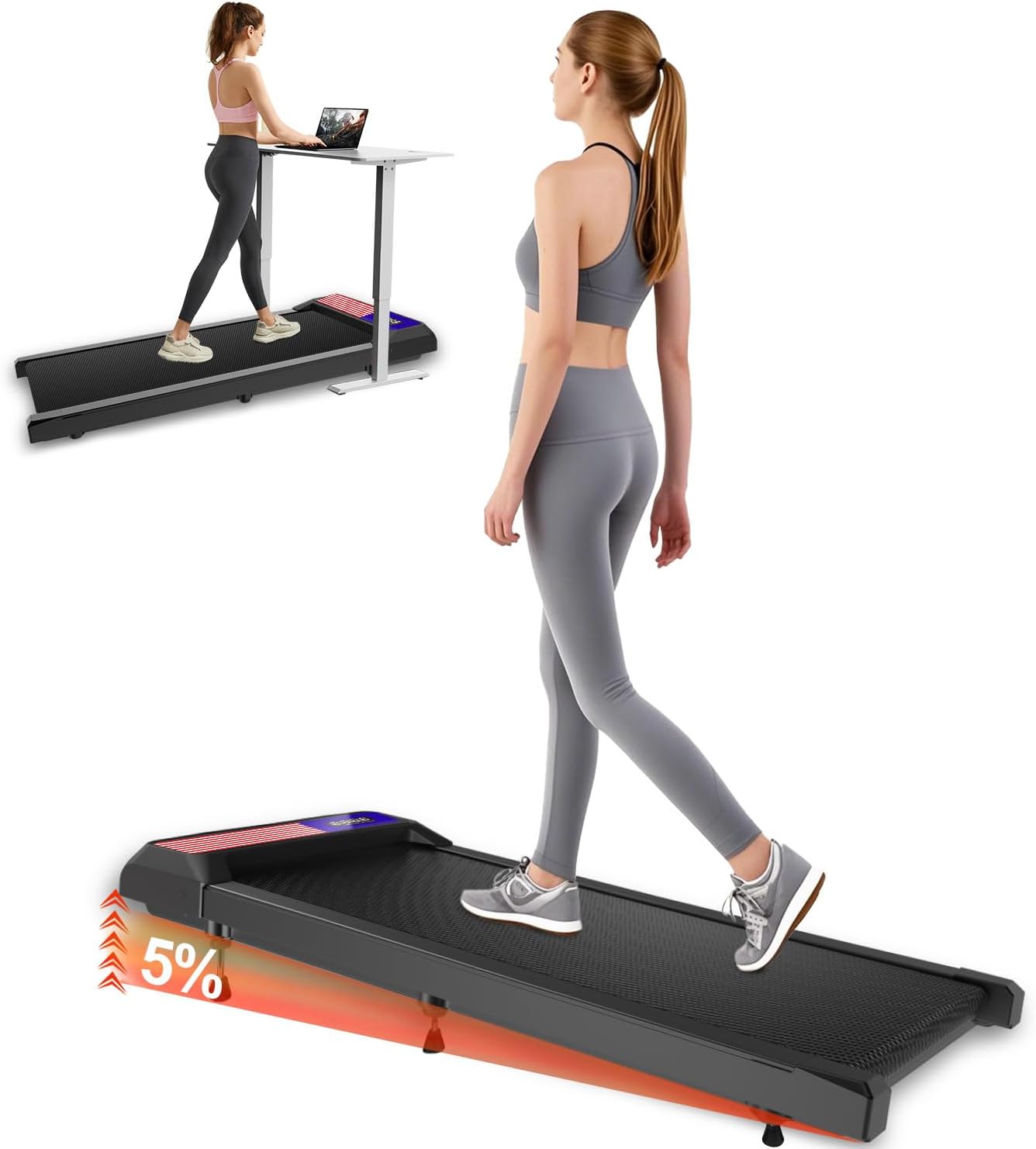 Walking Treadmill Pad for Home Office with Incline & Remote
