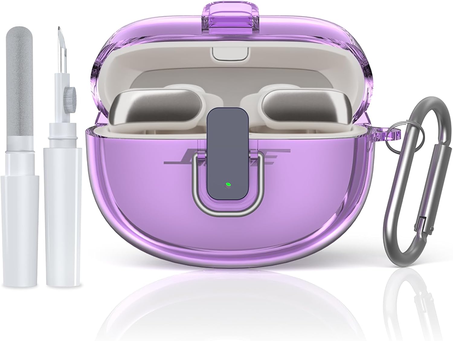 TUDIOW Clear Purple Shockproof Case for Bose Open Earbuds