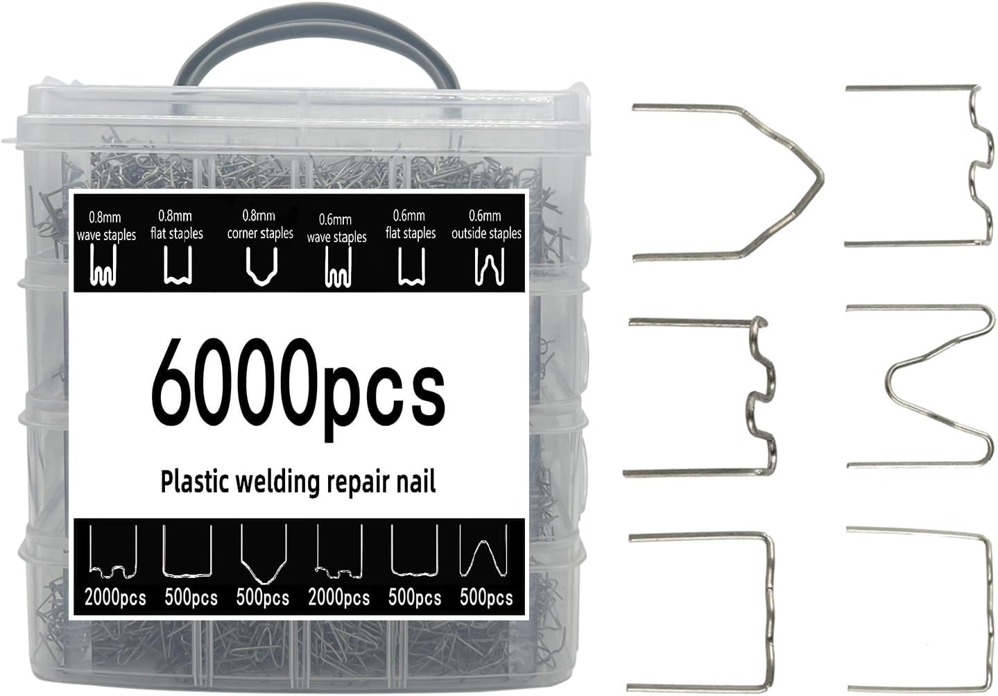 Plastic Welding Staples 6000 pcs for Auto Repair and DIY Projects