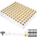Glass Dropper Bottles 99 Pack 1oz Clear with Leakproof Golden Caps