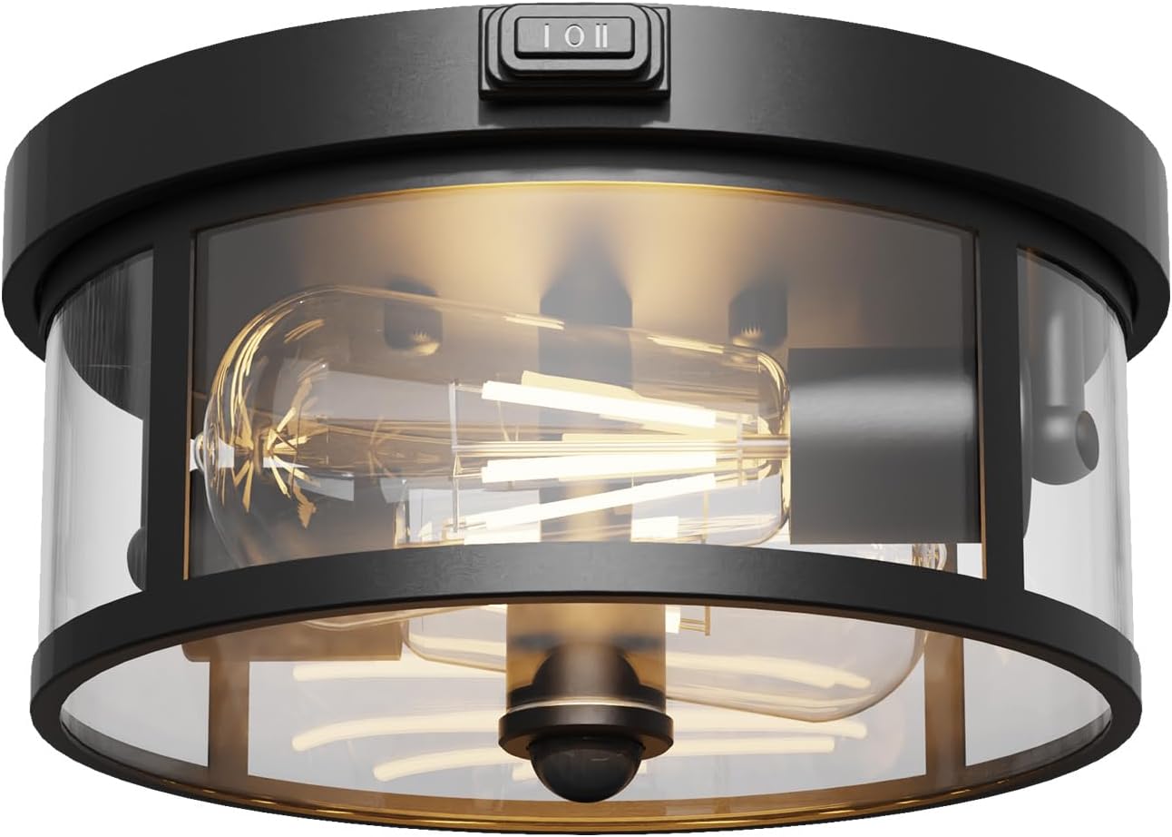 Outdoor Ceiling Light with Motion Sensor for Porch & Entryway