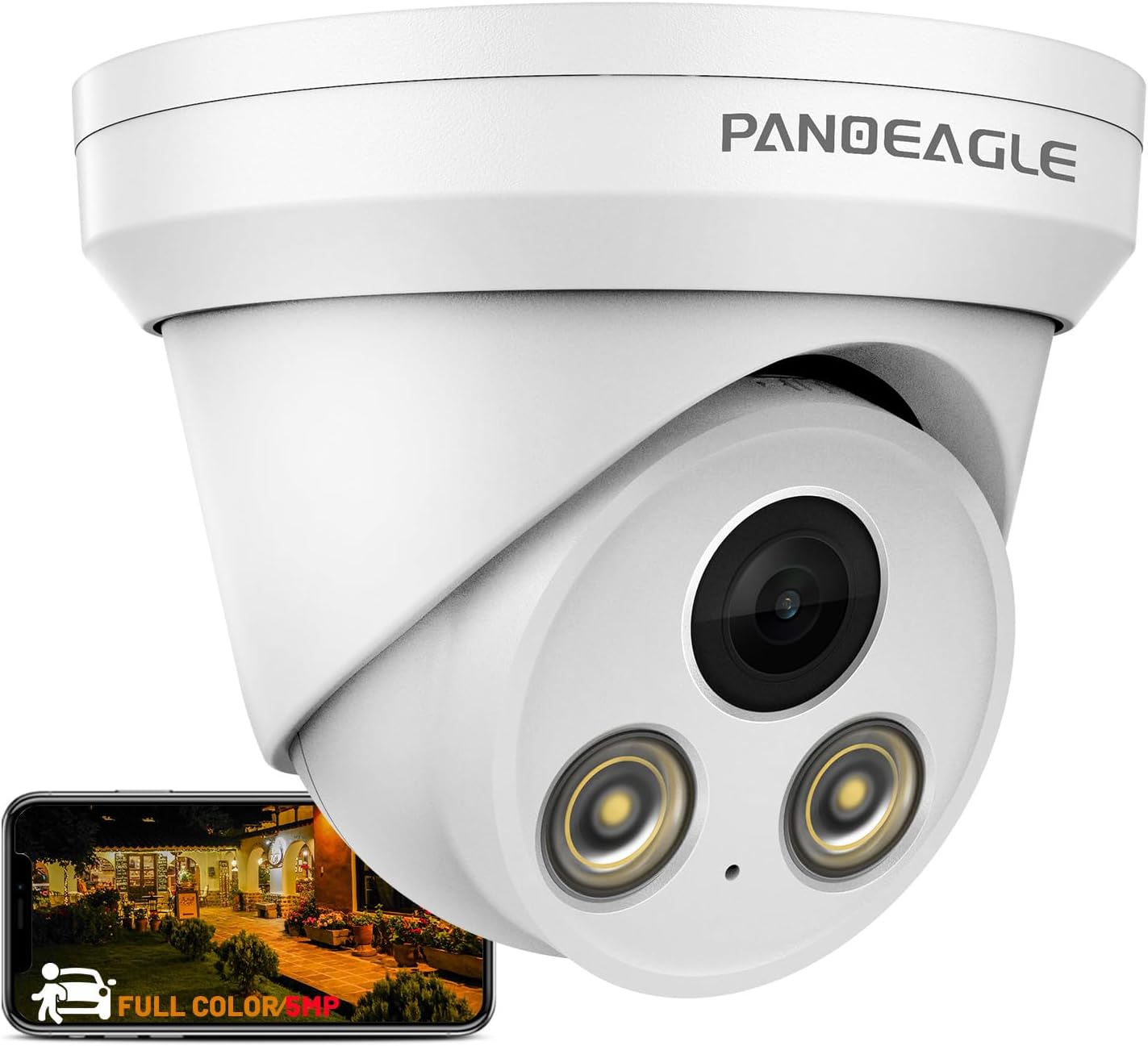 PANOEAGLE 5MP Full Color PoE IP Camera with Night Vision