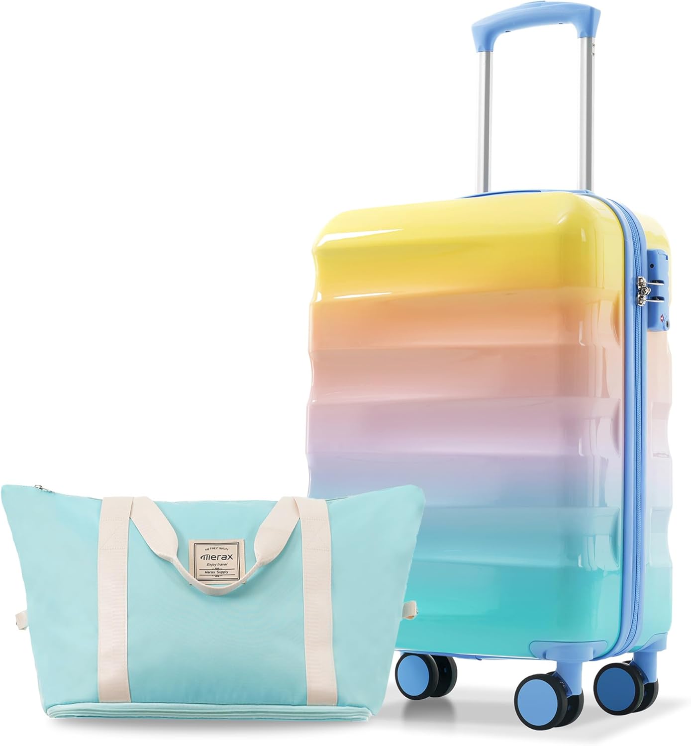 Merax 20in Carry-On Luggage Set with Detachable Makeup Case