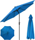 DUMOS 9FT Outdoor Patio Umbrella with Tilt and Crank - Sturdy 8-Rib