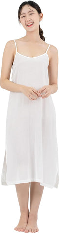 Midi Length Cotton Full Slip Under Dress - Lightweight Comfort 100%