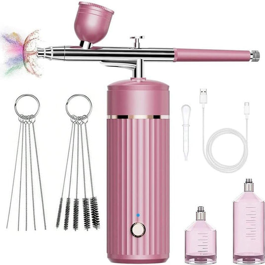 Portable Cordless Airbrush Kit for Nails - 3 Levels Pressure, Rechargeable 0.3mm Nozzle