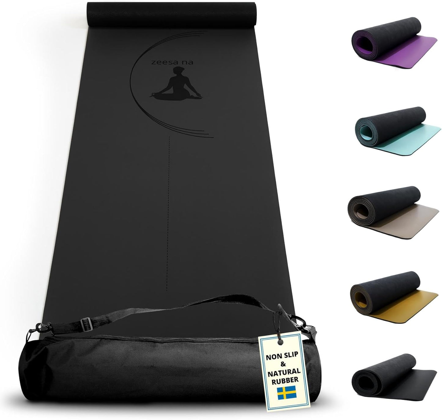 Non-Slip Hot Yoga Mat - Durable Vegan Rubber - Home Workout Essential