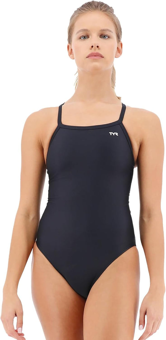 TYR Womens Tyreco Solid Diamondback Swimsuit for Athletes