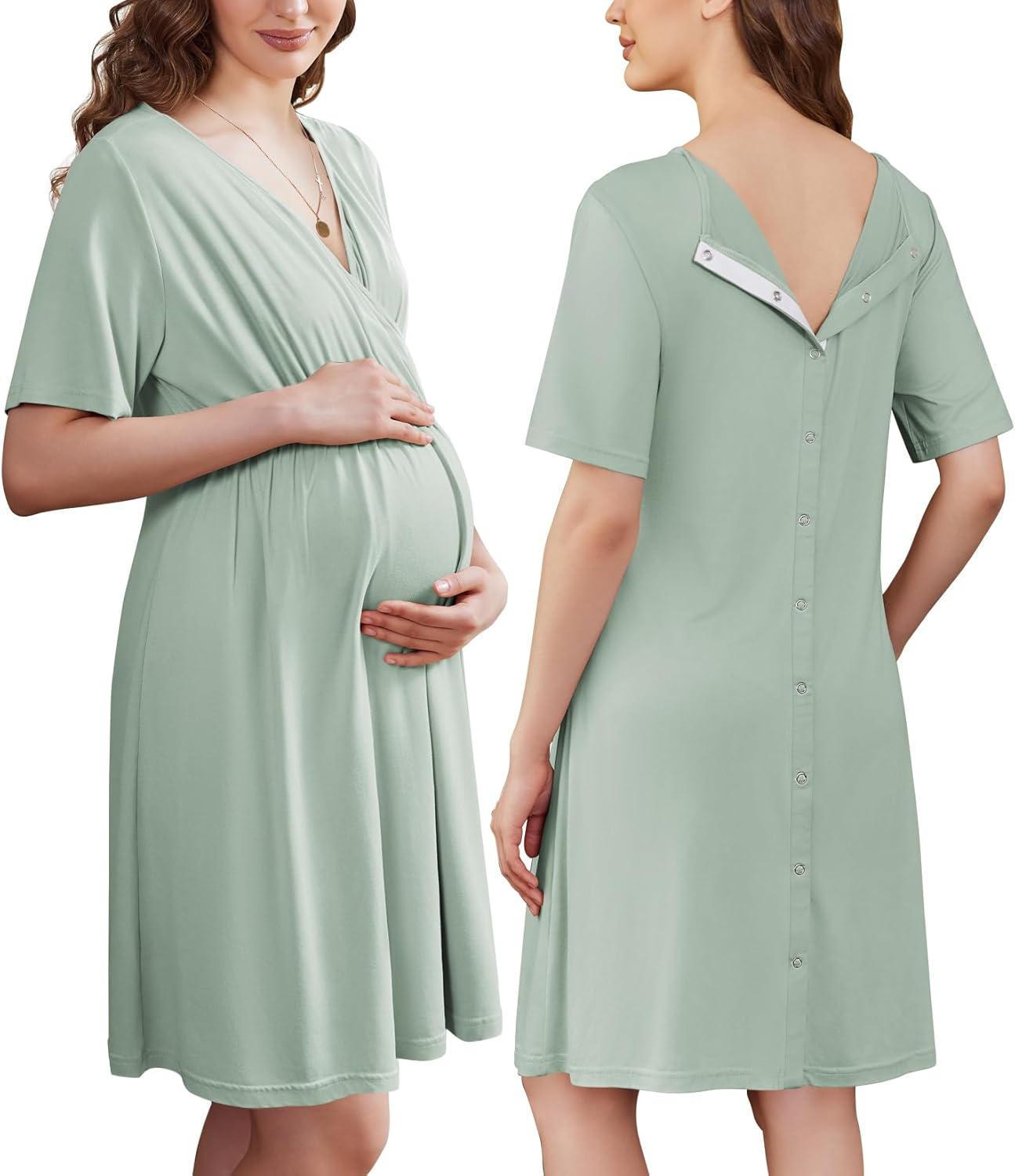 Ekouaer Labor and Delivery Gown for Comfortable Maternity Use