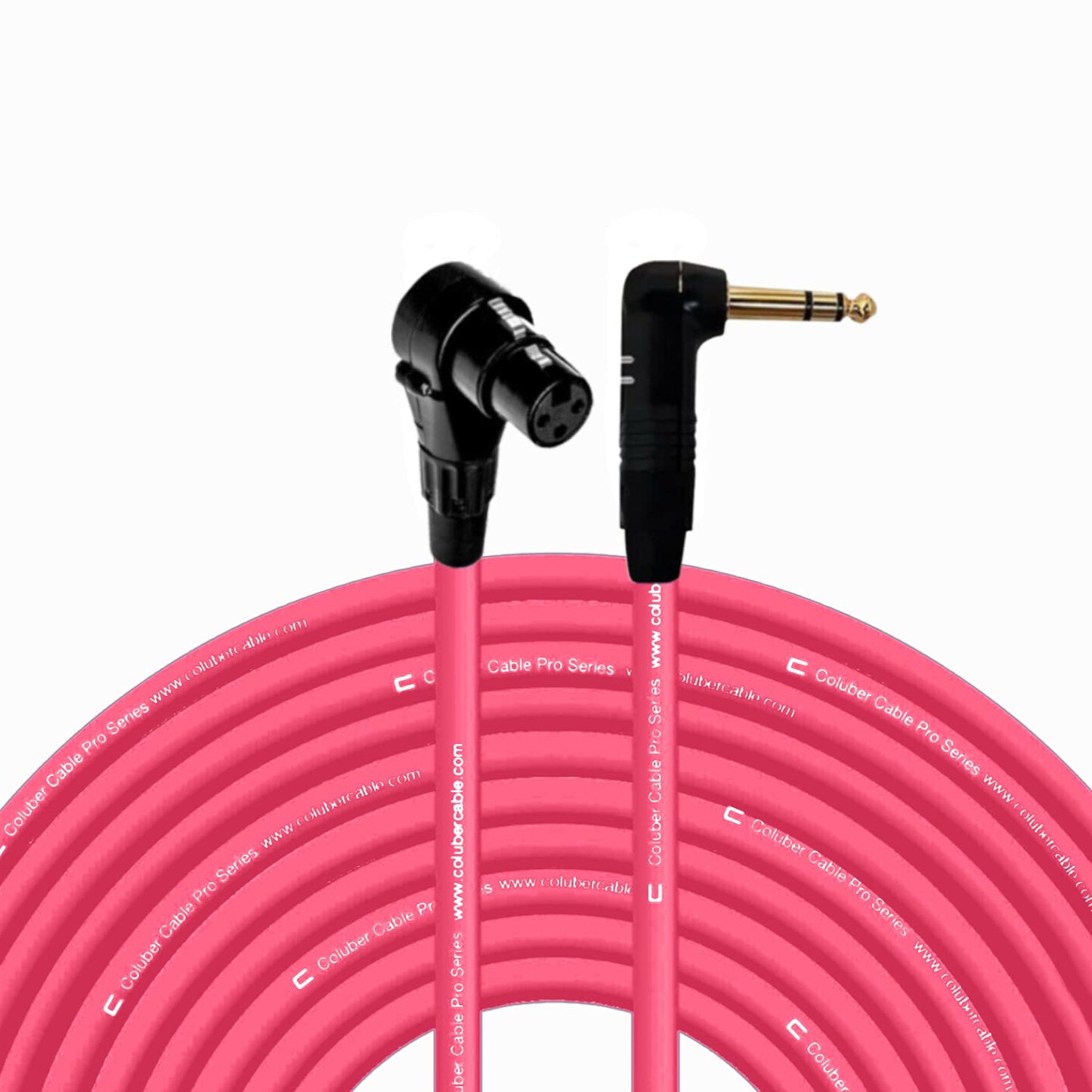 Right Angle XLR Female to 1/4 TRS - 200 Feet Pink Cable