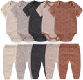 Baby Layette Set for Boys and Girls 9-Piece Cotton Bodysuits Pants Set