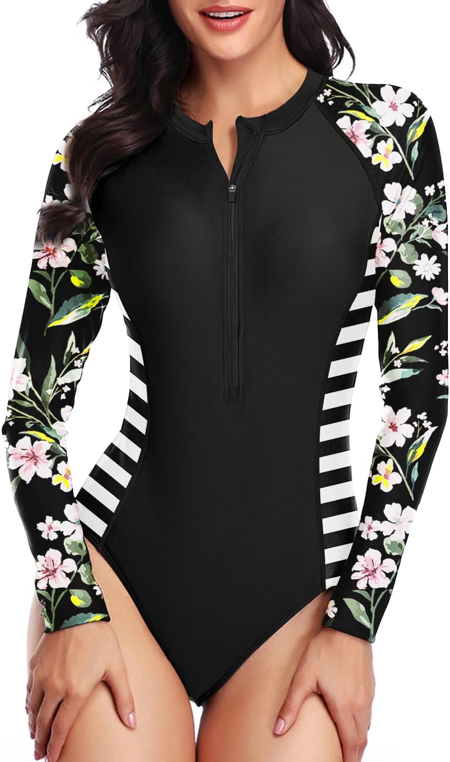 Daci Women Long Sleeve Rash Guard One Piece Swimsuit UPF 50