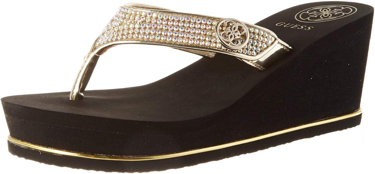 GUESS womens Sarraly Sandals: Glamorous Comfort for Summer